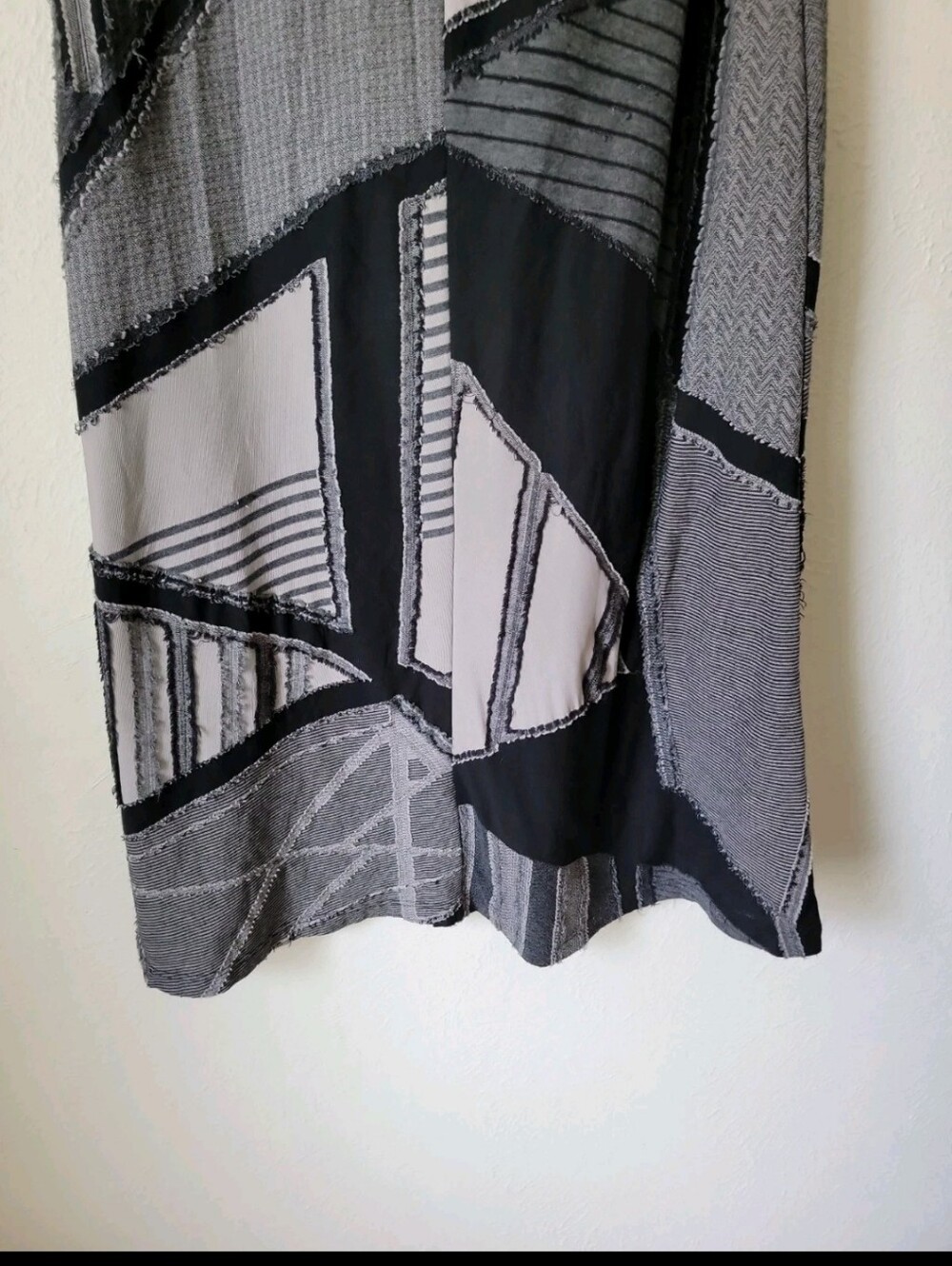 Vintage Y2k Black & Gray Patchwork Maxi Skirt Fold Over Waistband - Picture 12 of 12